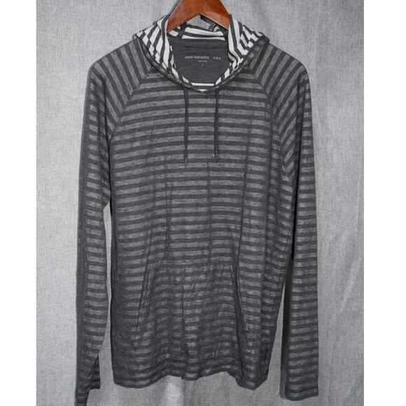 John Varvatos USA Men’s Striped Lightweight Hoodie Long Sleeve Size Large - Picture 1 of 4